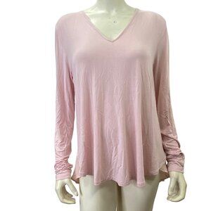Lauren Ralph Lauren Pink Long Sleeve V-Neck Womens Top Size‎ L